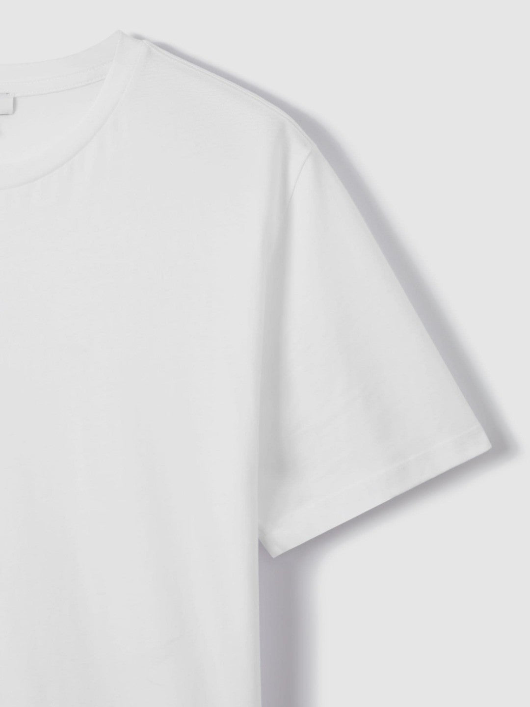 Men Cotton Crew Neck T-Shirt in White
