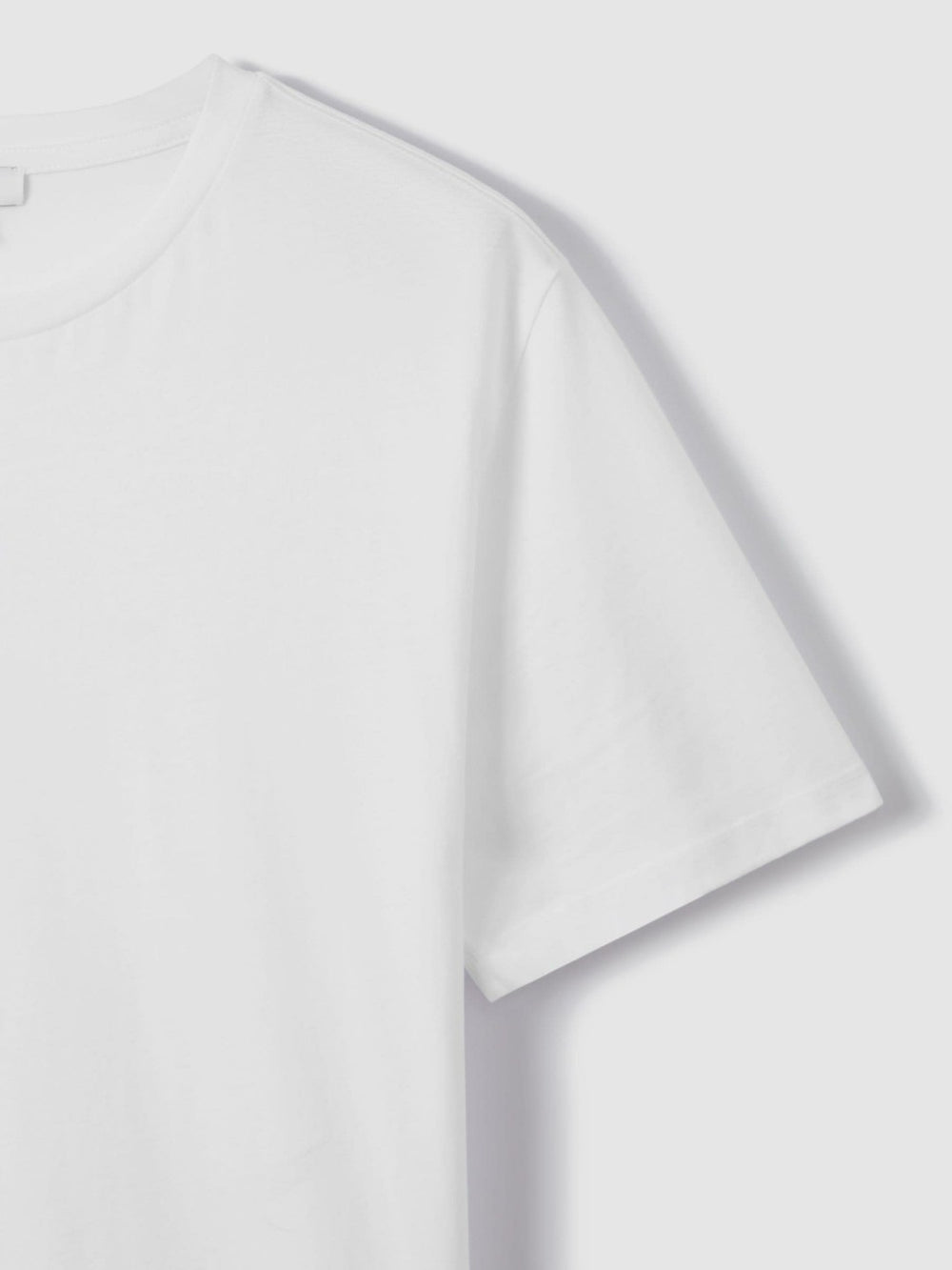 Men Cotton Crew Neck T-Shirt in White
