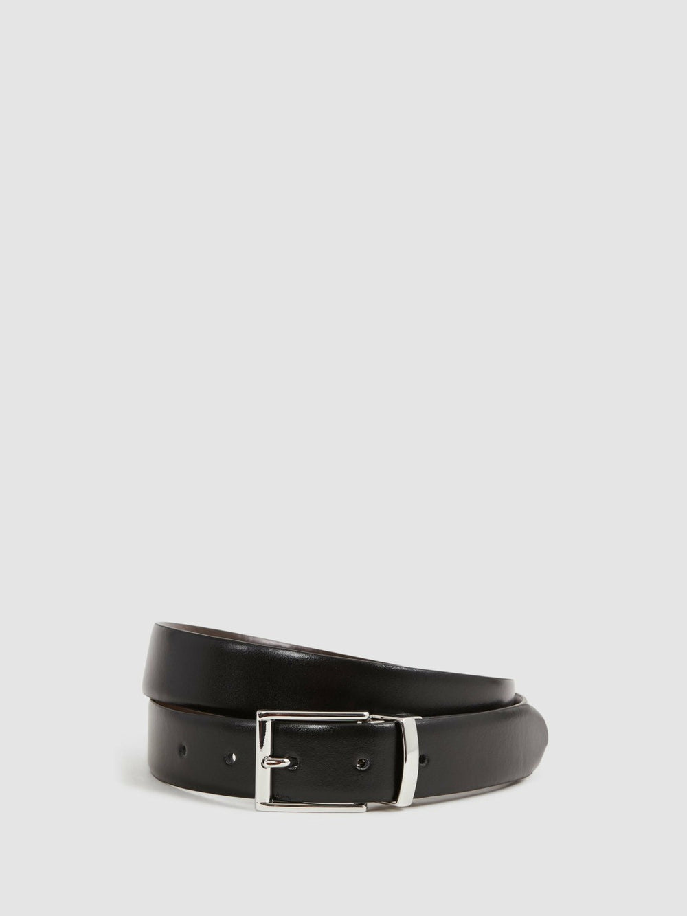 Men Reversible Leather Belt in Black/Dark Brown