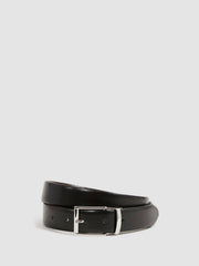 Men Reversible Leather Belt in Black/Dark Brown