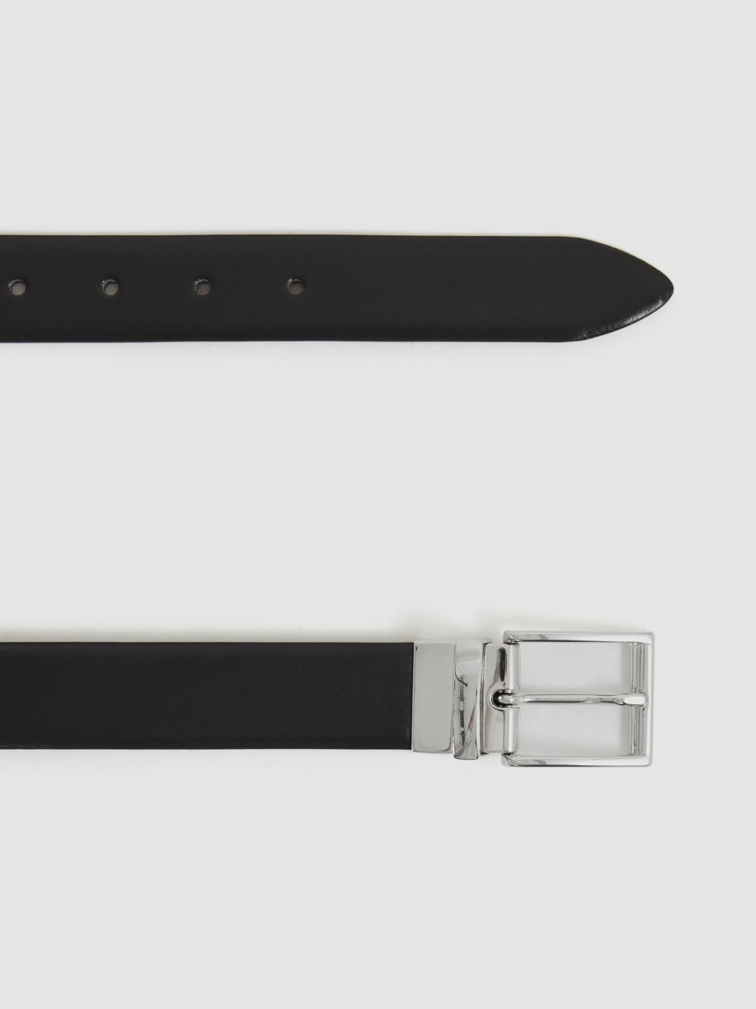 Men Reversible Leather Belt in Black/Dark Brown