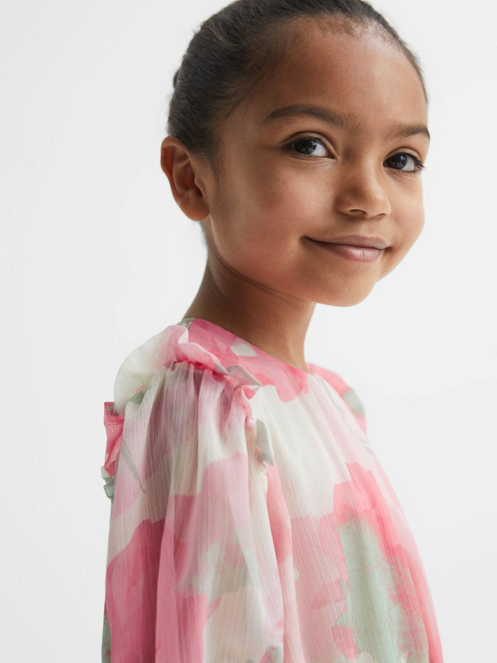 Children & Baby 4-9 yrs Printed Tiered Dress in Pink Print