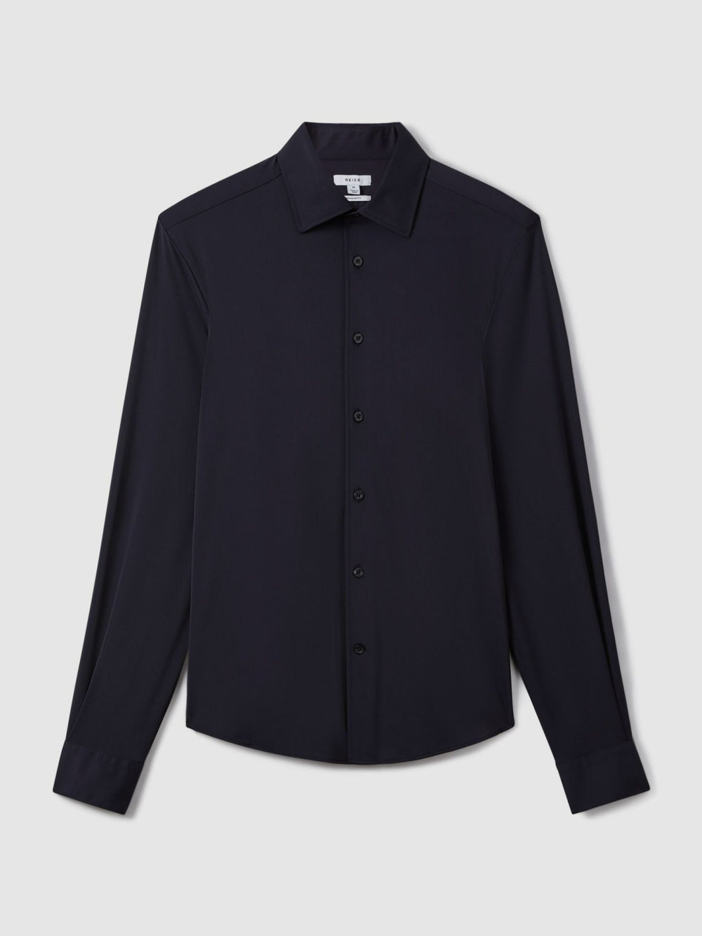 Men Regular Fit Button-Through Travel Shirt in Navy