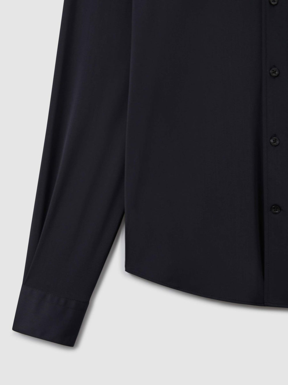 Men Regular Fit Button-Through Travel Shirt in Navy