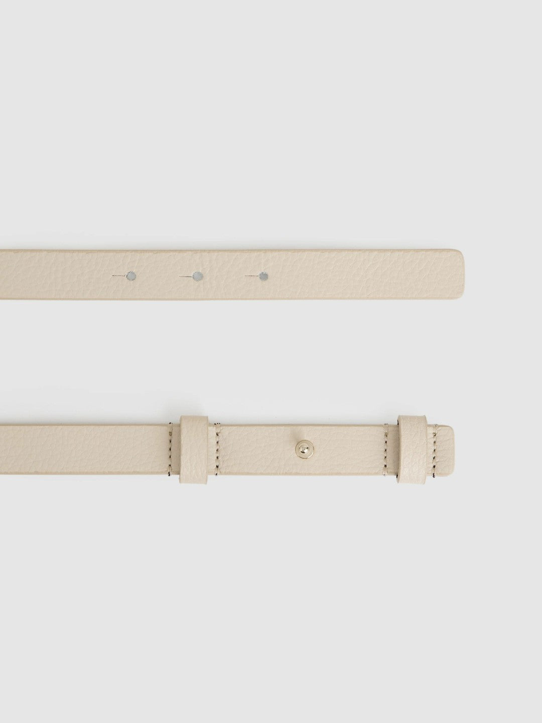 Women Leather Square Hinge Belt in Stone