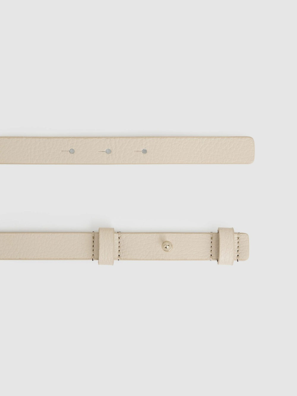 Women Leather Square Hinge Belt in Stone