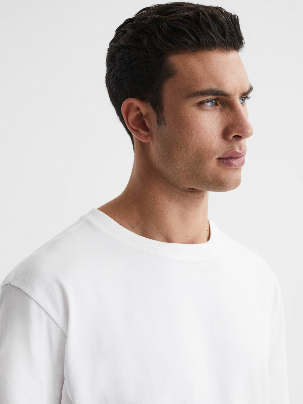 Men Oversized Garment Dye T-Shirt in White
