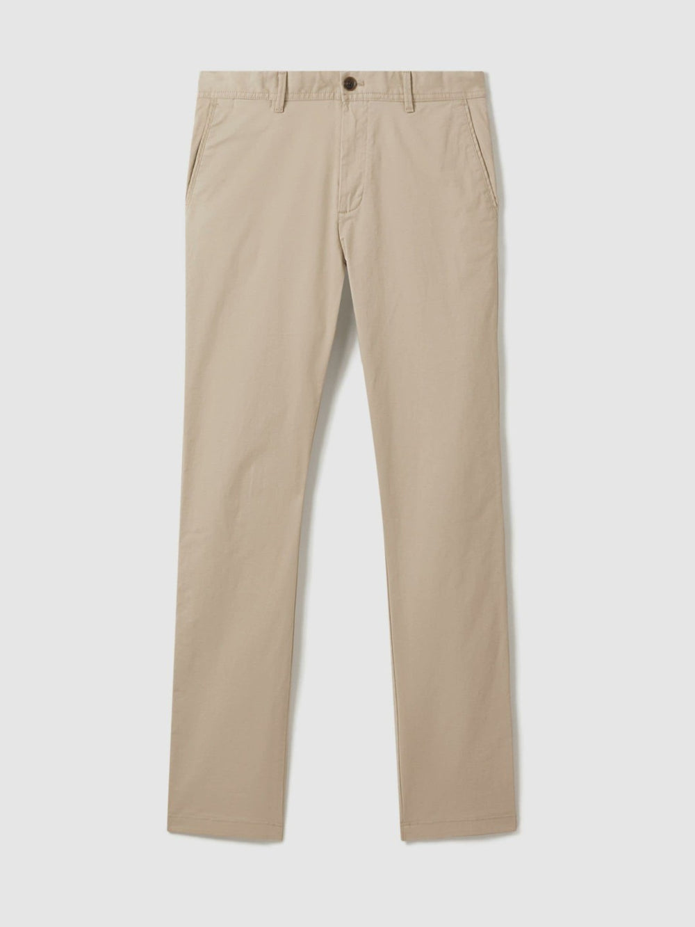 Men Slim Fit Washed Cotton Blend Chinos in Stone