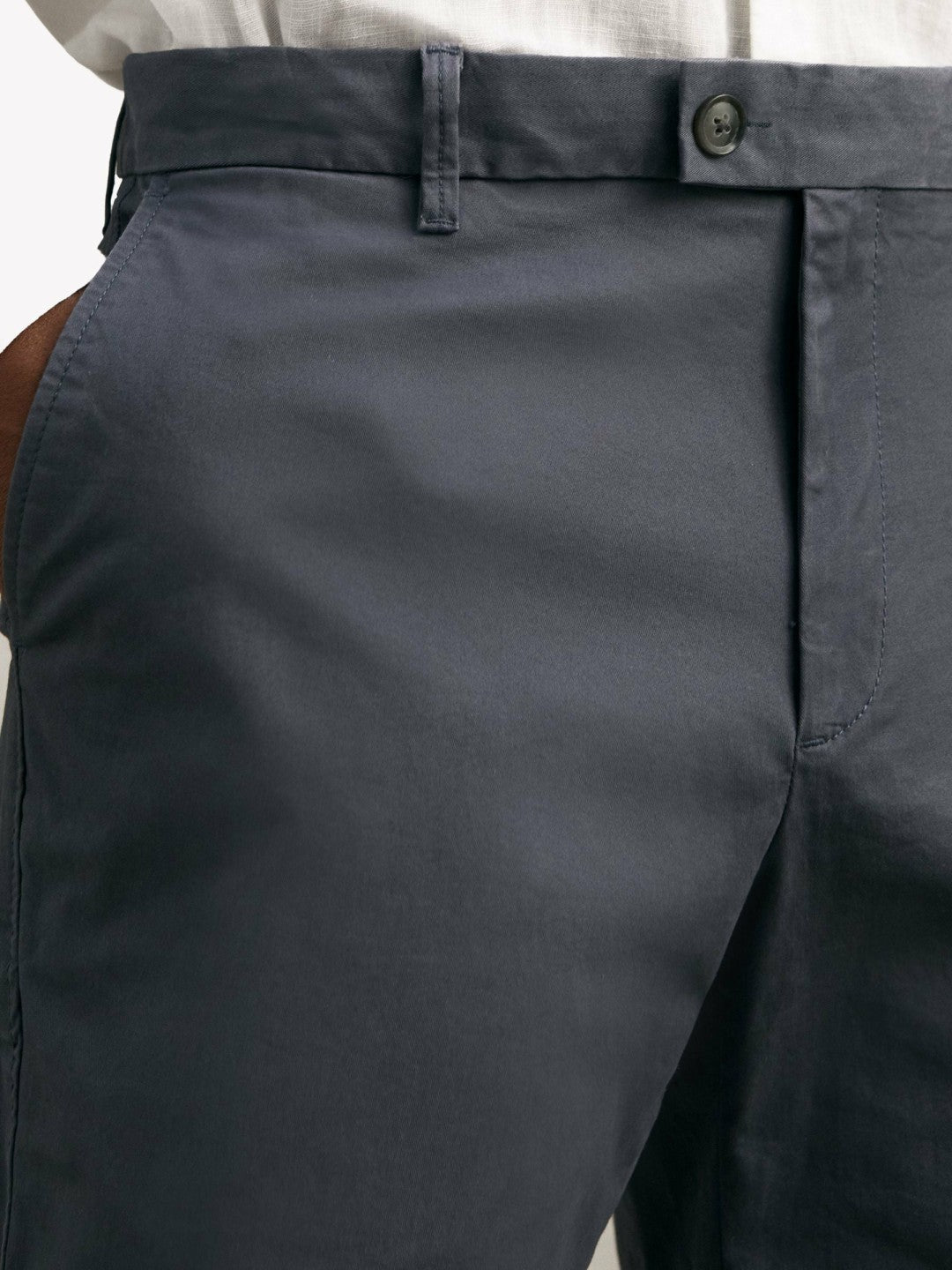 Men Cotton Chino Shorts with Stretch in Airforce Blue