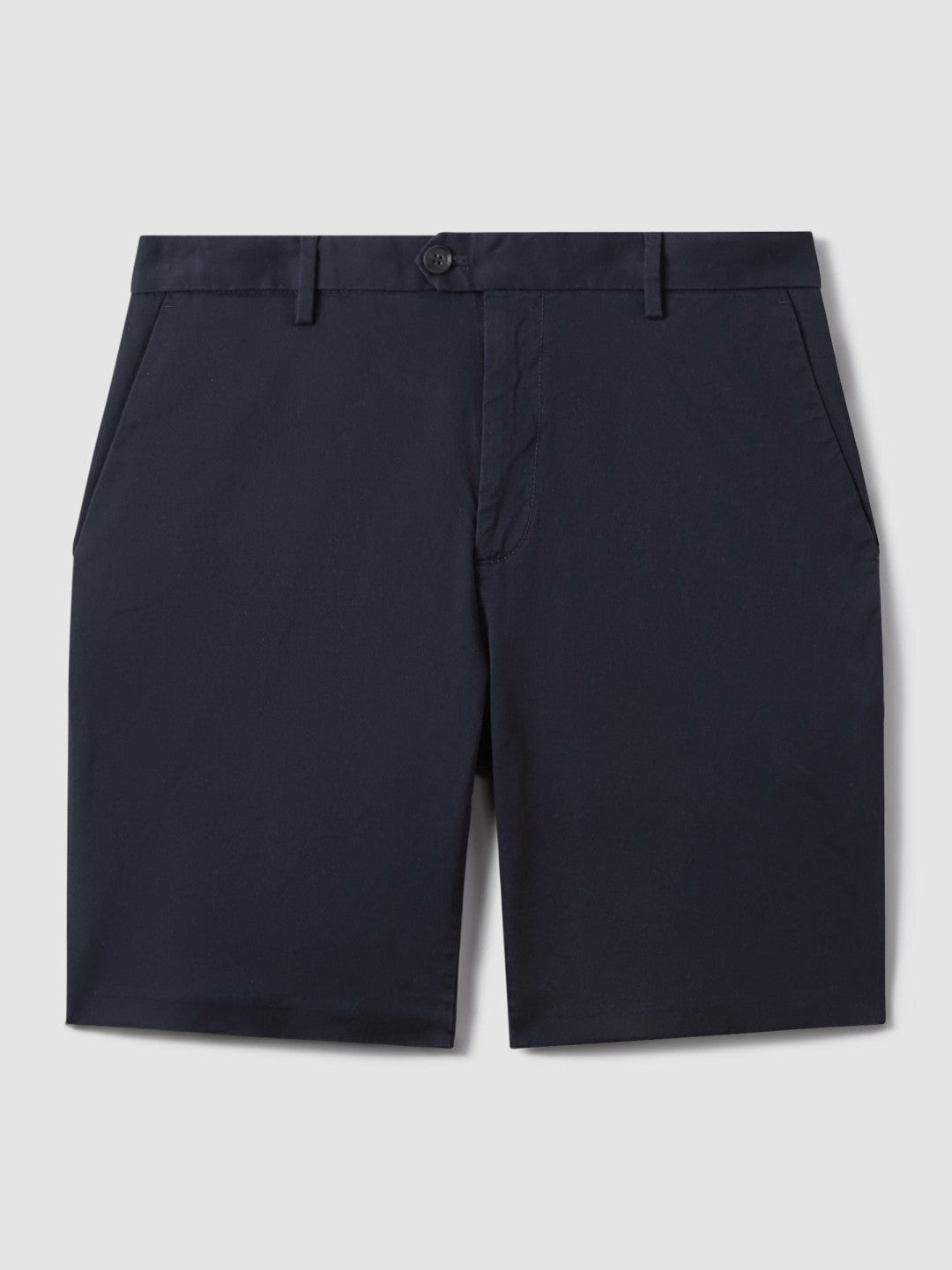 Men Cotton Chino Shorts with Stretch in Navy