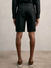 Men Cotton Chino Shorts with Stretch in Black