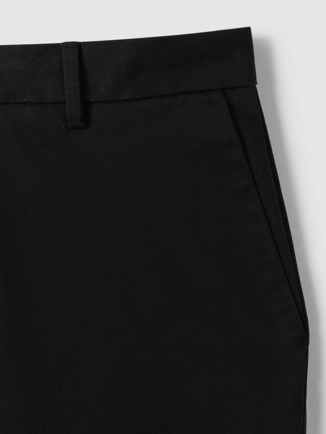 Men Cotton Chino Shorts with Stretch in Black