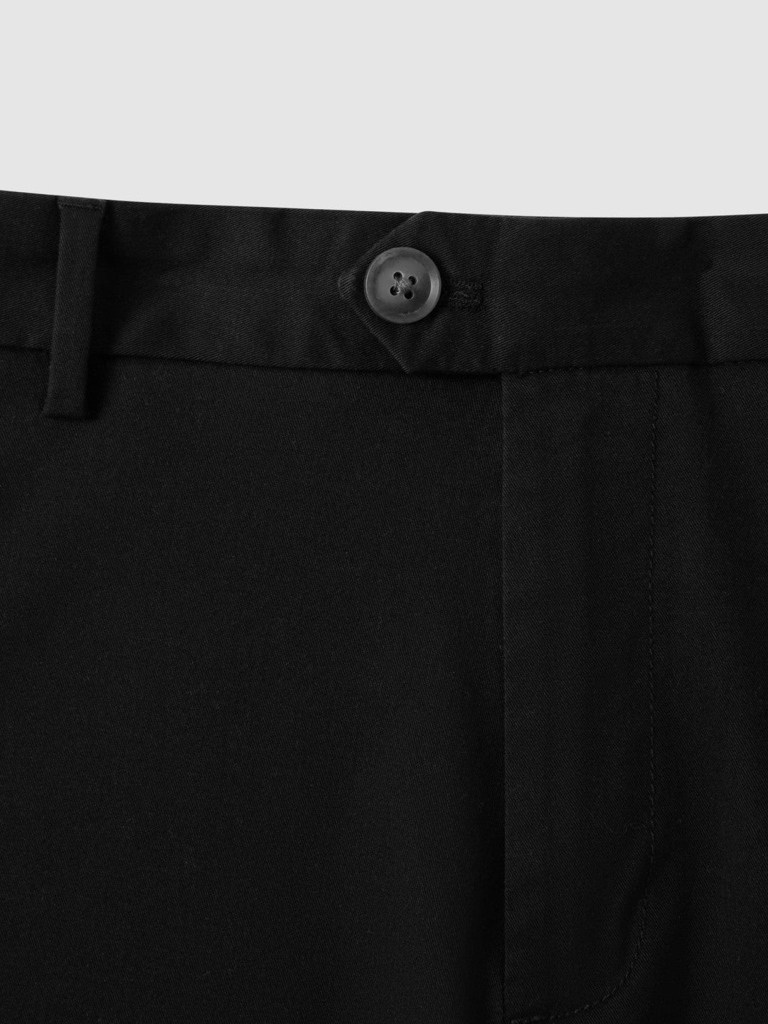 Men Cotton Chino Shorts with Stretch in Black