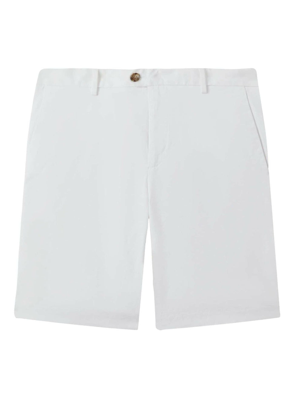 Men Cotton Chino Shorts with Stretch in White