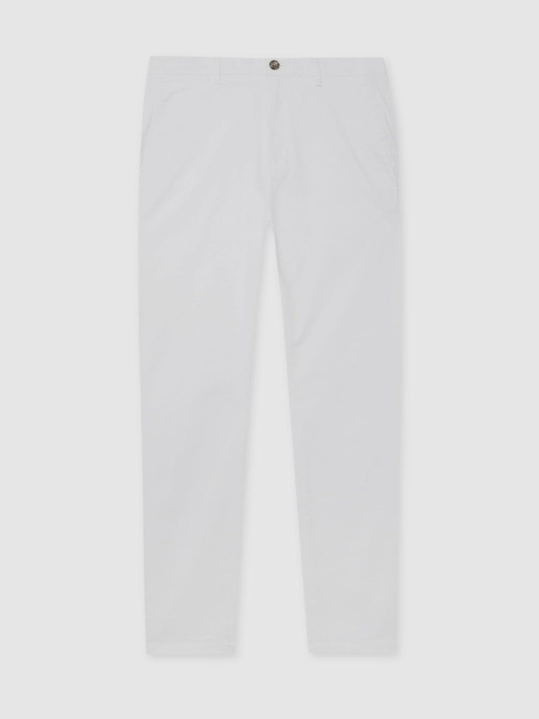 Men Slim Fit Washed Cotton Blend Chinos in White