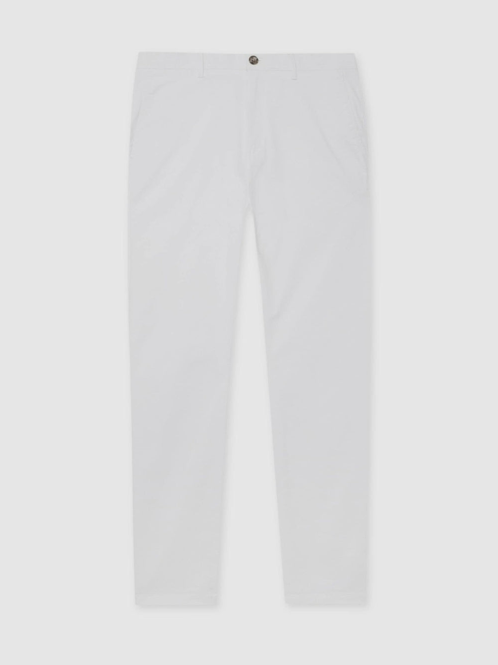 Men Slim Fit Washed Cotton Blend Chinos in White
