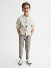 Children & Baby 9-14 yrs Relaxed Elasticated Trousers with Turn-Ups in Taupe