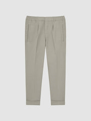 Children & Baby 9-14 yrs Relaxed Elasticated Trousers with Turn-Ups in Taupe