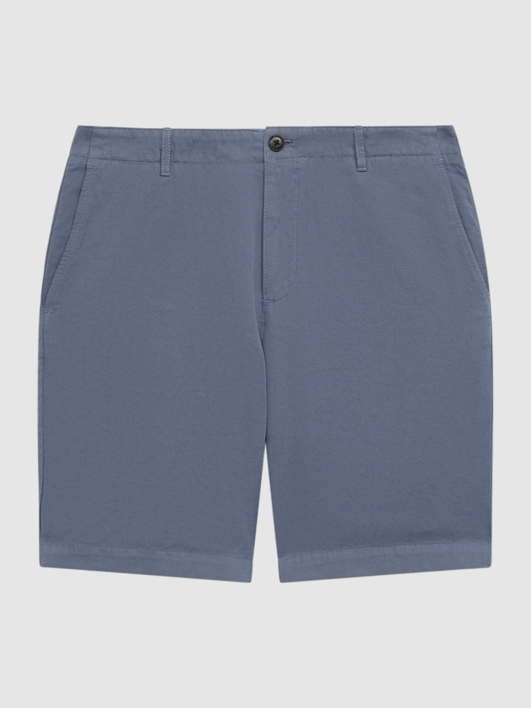 Men Cotton-Linen Blend Shorts in Airforce Blue