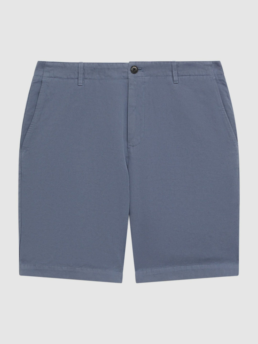 Men Cotton-Linen Blend Shorts in Airforce Blue