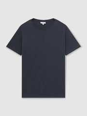 Men Cotton Crew Neck T-Shirt in Airforce Blue