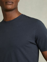 Men Cotton Crew Neck T-Shirt in Airforce Blue
