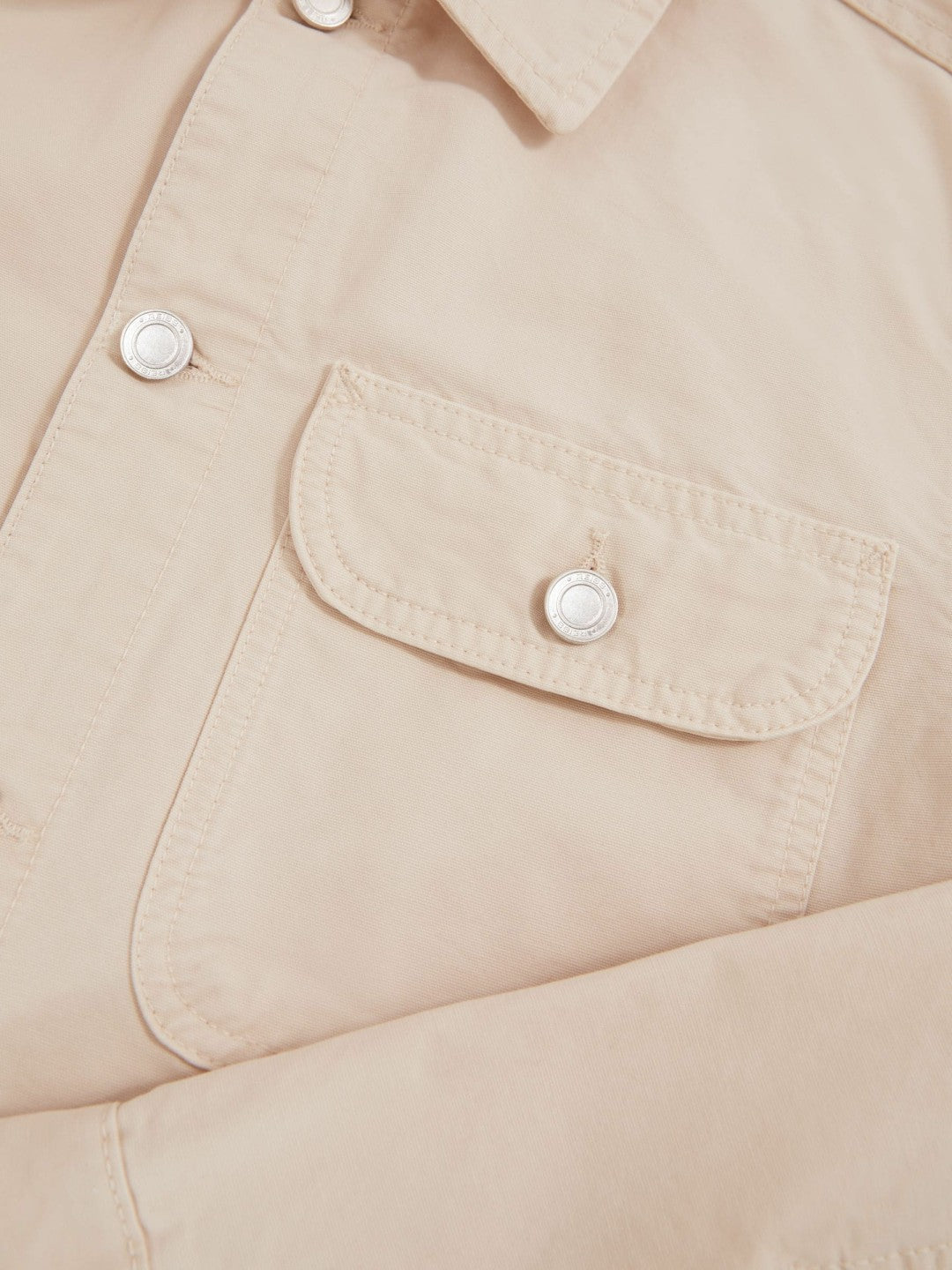 Men Cotton Worker Jacket in Stone