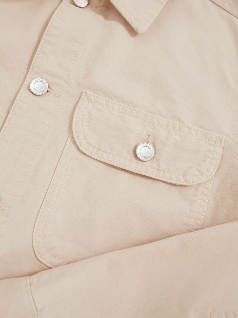 Men Cotton Worker Jacket in Stone