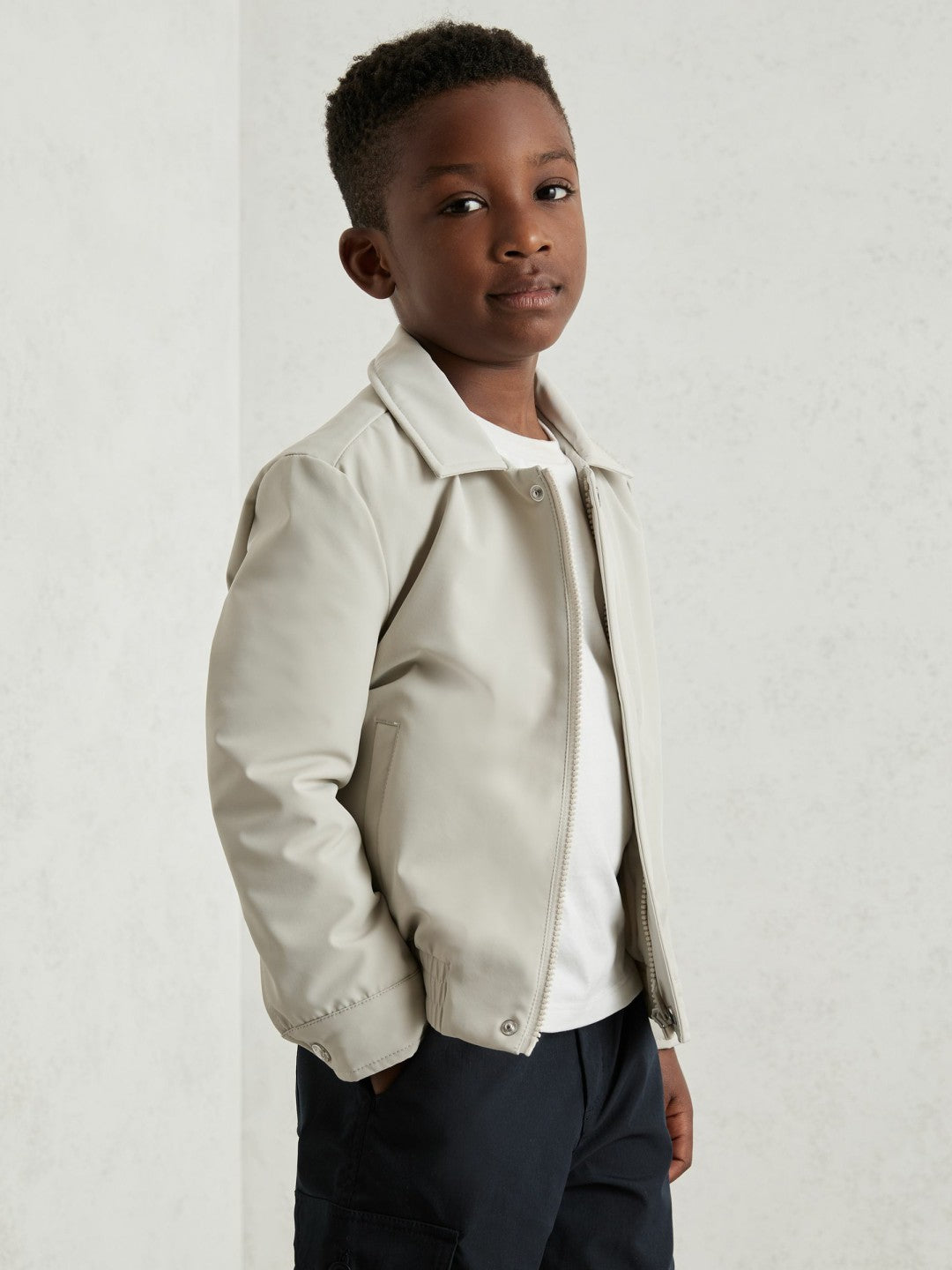 Children & Baby 13-14 yrs Zip Through Harrington Jacket in Natural
