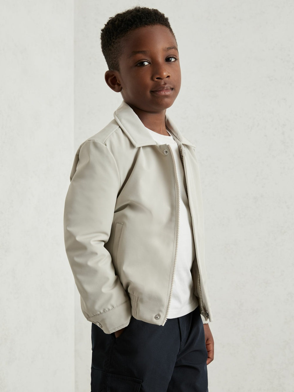 Children & Baby 13-14 yrs Zip Through Harrington Jacket in Natural