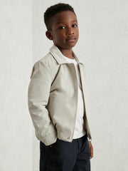Children & Baby 13-14 yrs Zip Through Harrington Jacket in Natural