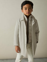 Children & Baby 3-9 yrs Gabardine Coat with Removable Gilet in Stone