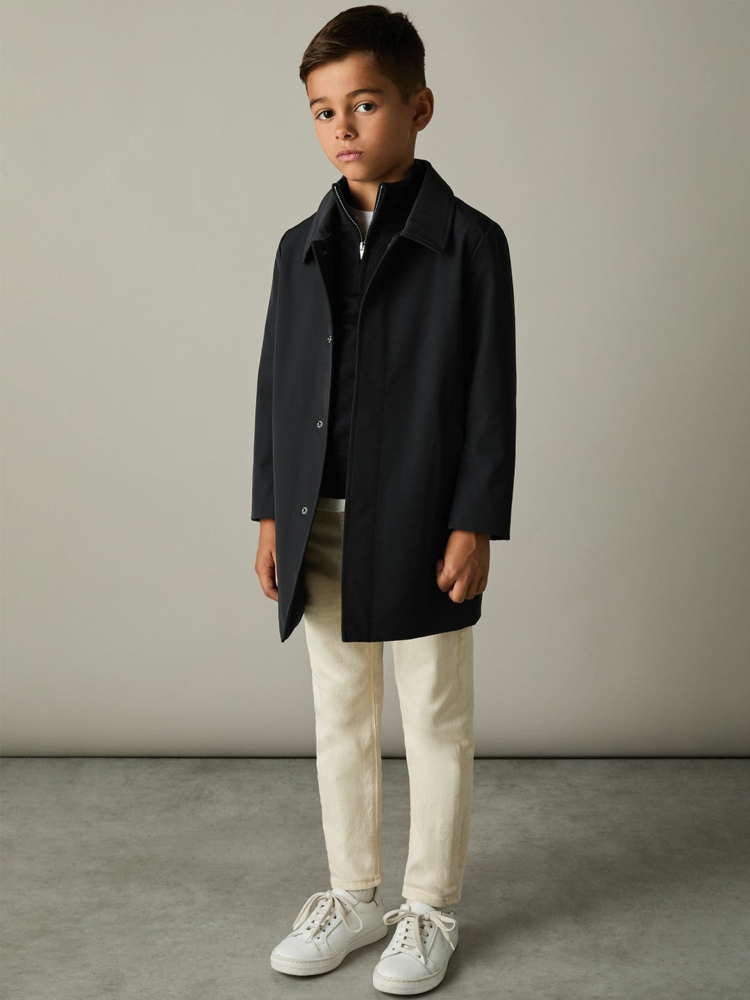 Children & Baby 3-9 yrs Gabardine Coat with Removable Gilet in Navy