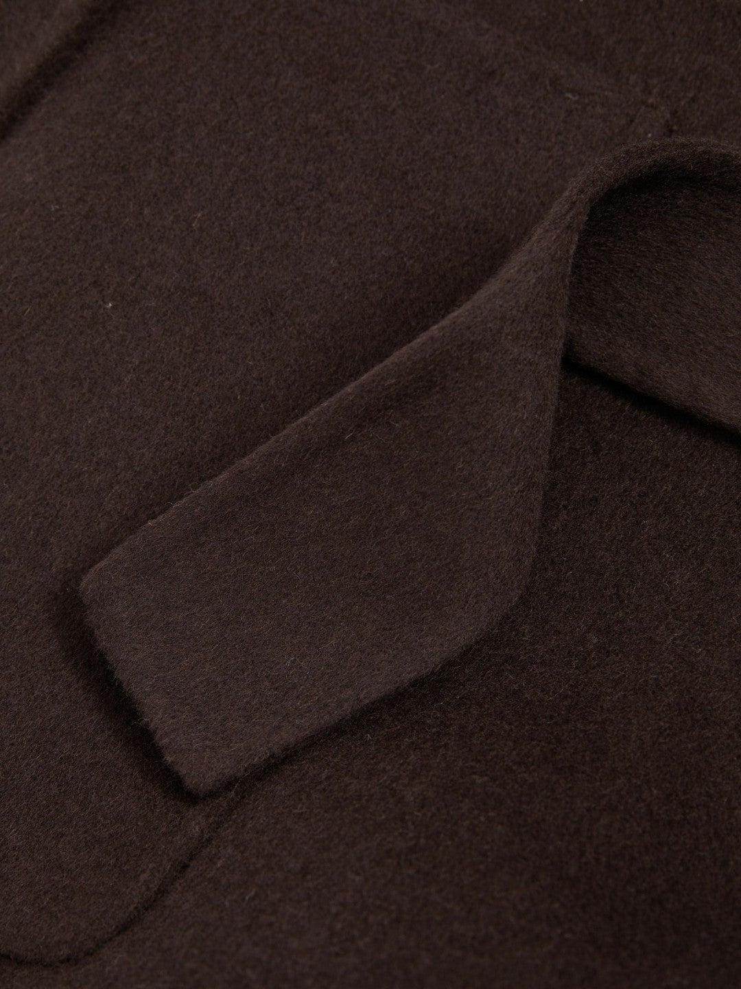 Women Petite Wool Blend Double Breasted Blindseam Coat in Chocolate