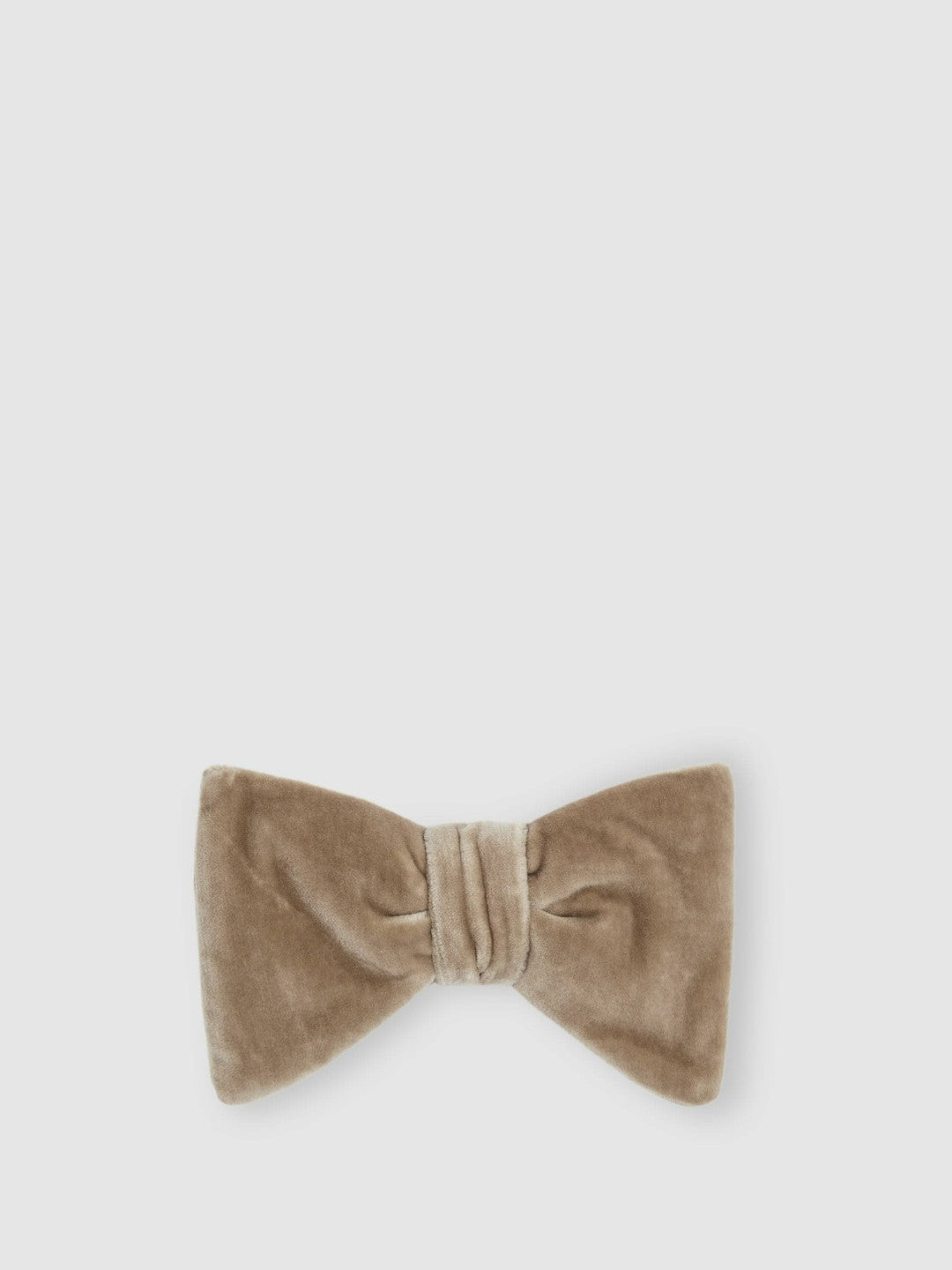 Men Velvet Bow Tie in Taupe Brown