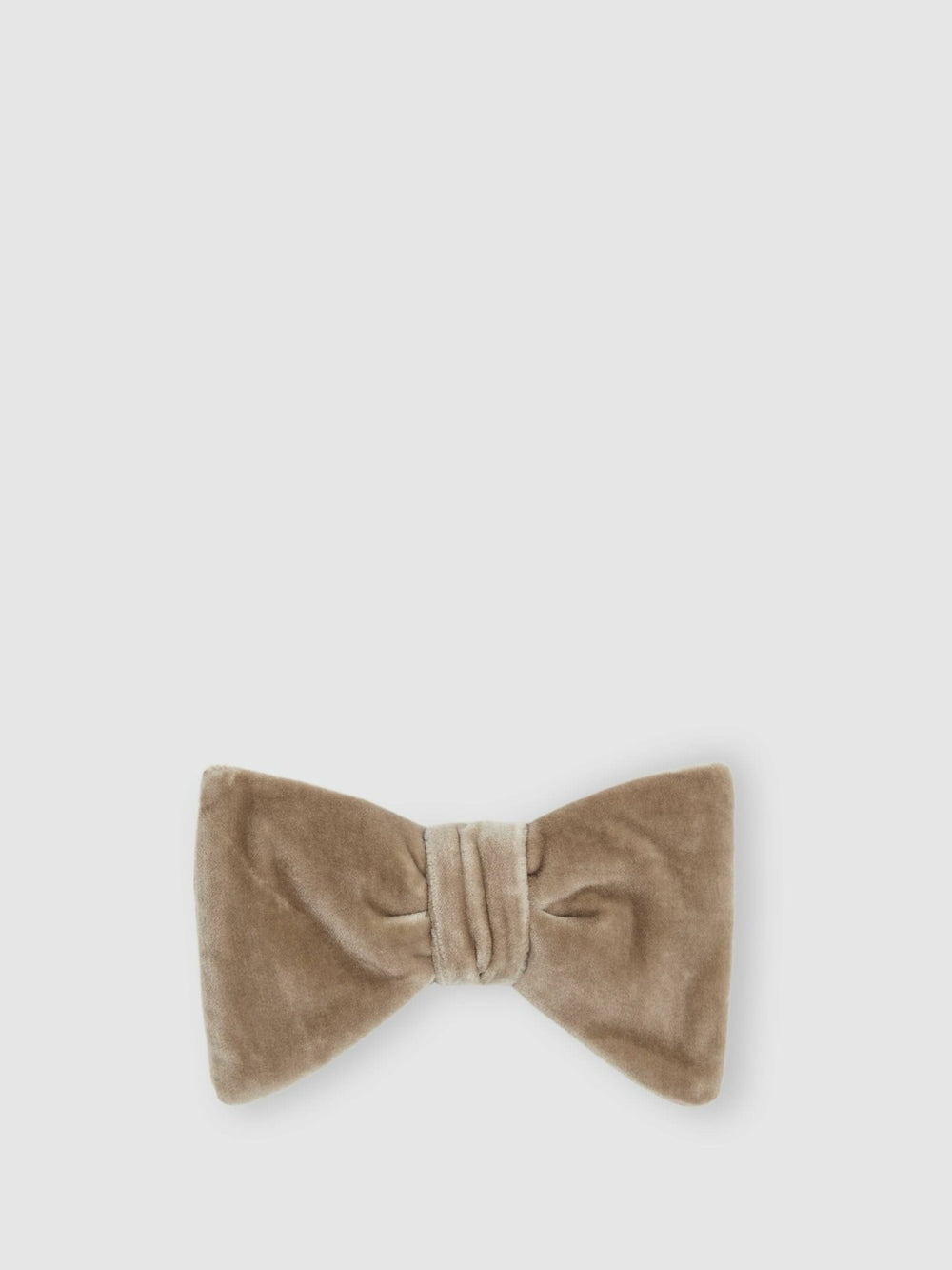 Men Velvet Bow Tie in Taupe Brown