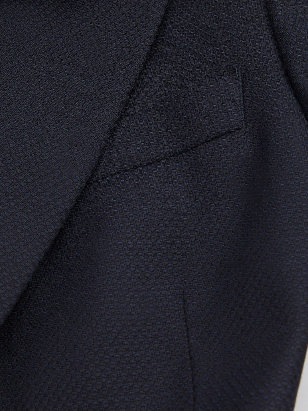 Women Textured Single Breasted Suit Blazer in Navy