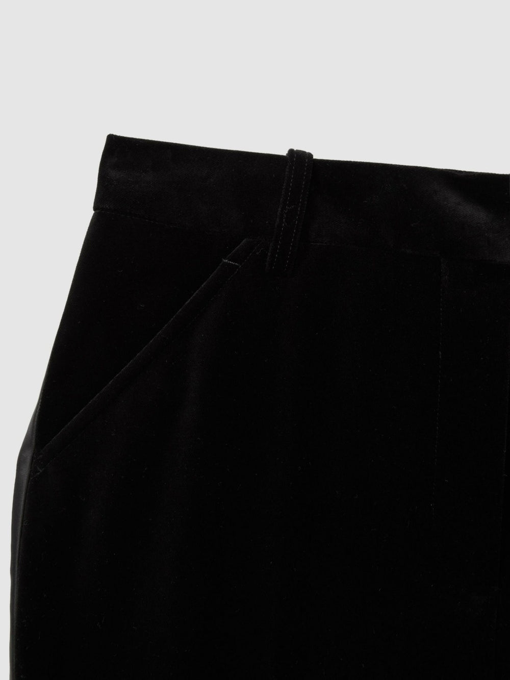 Women Velvet Flared Suit Trousers in Black