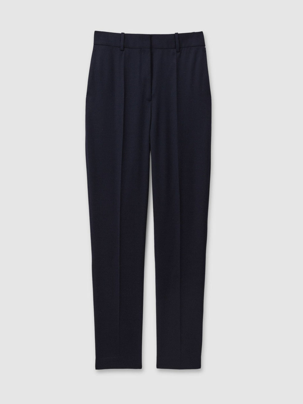 Women Textured Slim Fit Suit Trousers in Navy