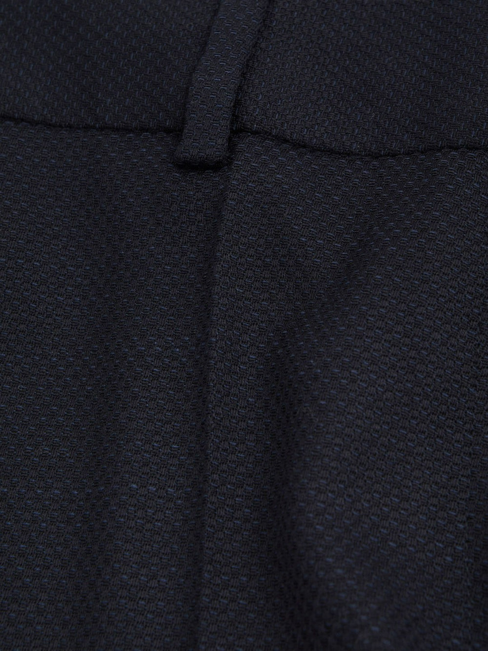 Women Textured Slim Fit Suit Trousers in Navy