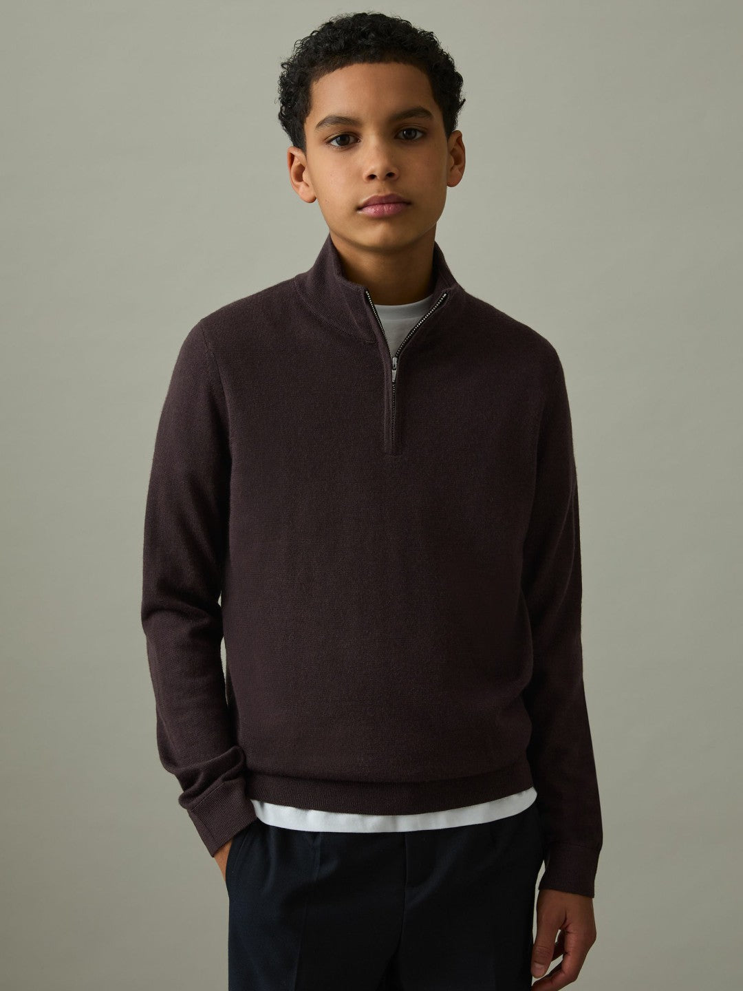 Children & Baby 9-13 yrs Two Pack Of Merino Wool Zip-Neck Jumpers in Navy/Dark Bordeaux