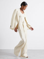 Women Atelier Knitted Silk-Blend Top in Off White