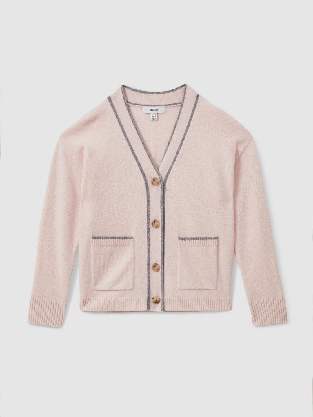 Children & Baby 9-13 yrs Wool-Blend Stripe-Detail Cardigan With Cashmere in Pink