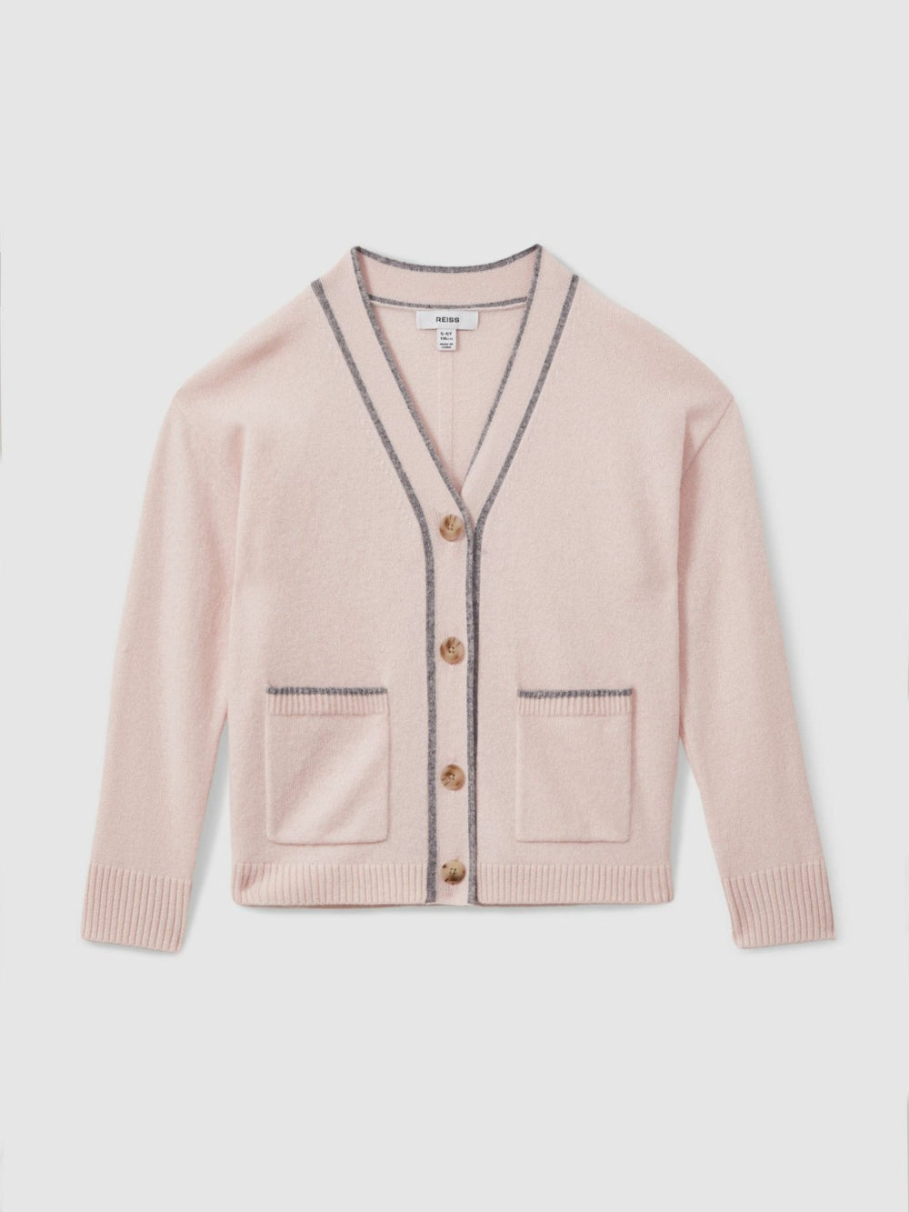 Children & Baby 9-13 yrs Wool-Blend Stripe-Detail Cardigan With Cashmere in Pink