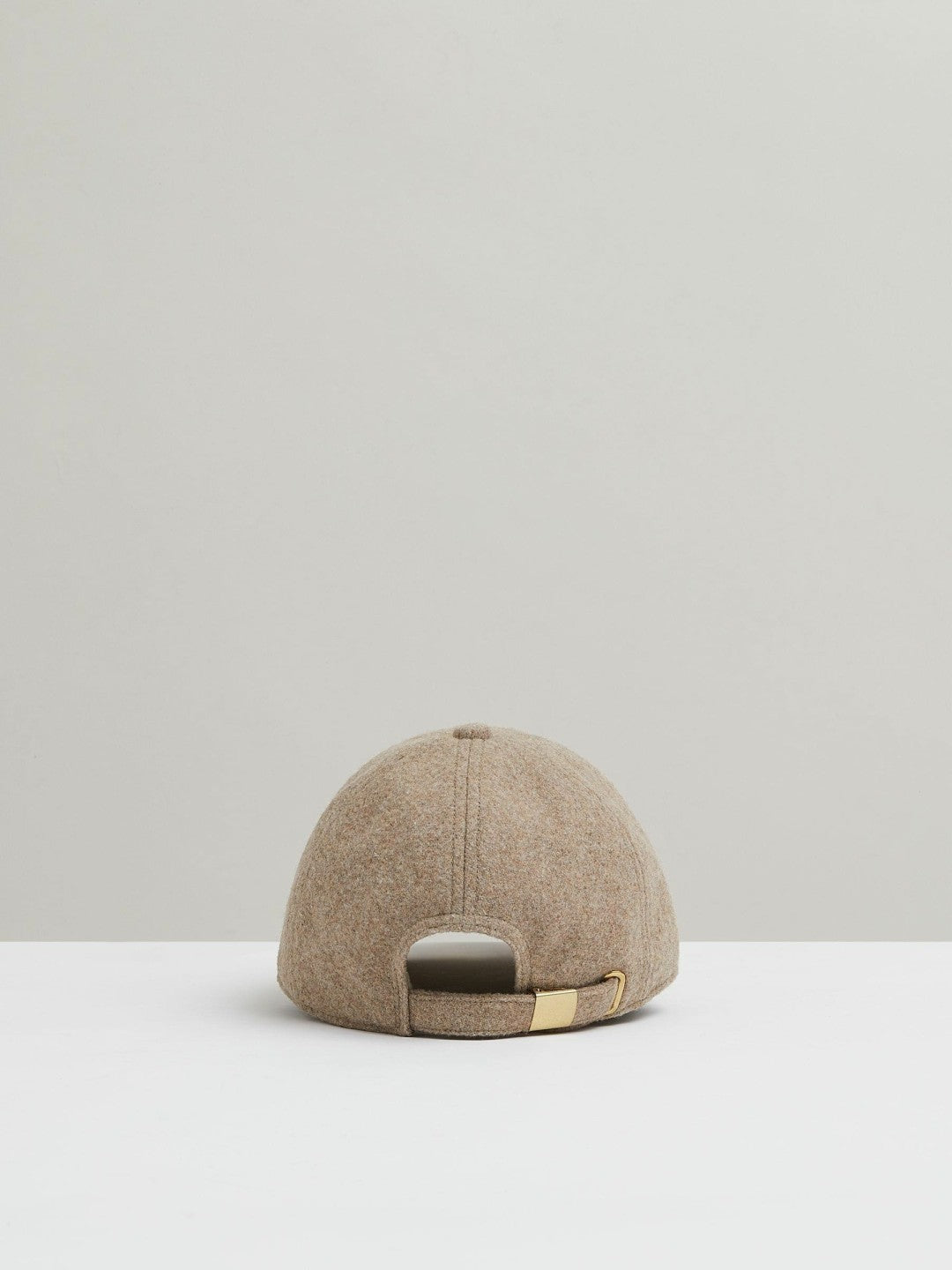 Women Wool Blend Flannel Baseball Cap in Taupe