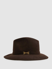 Women Wool Fedora in Chocolate