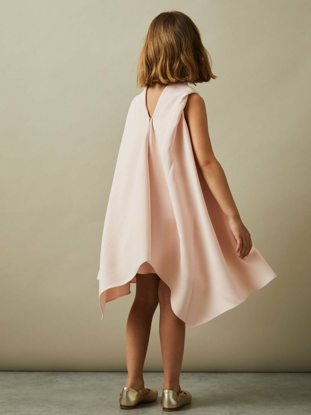 Children & Baby 13-14 yrs High-Neck Drape Back Dress in Pink