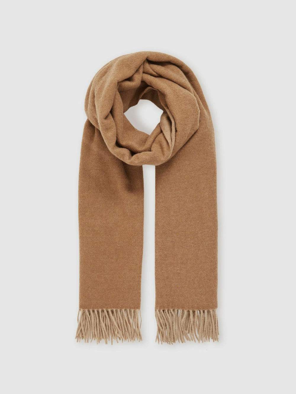 Women Wool-Cashmere Scarf in Biscuit