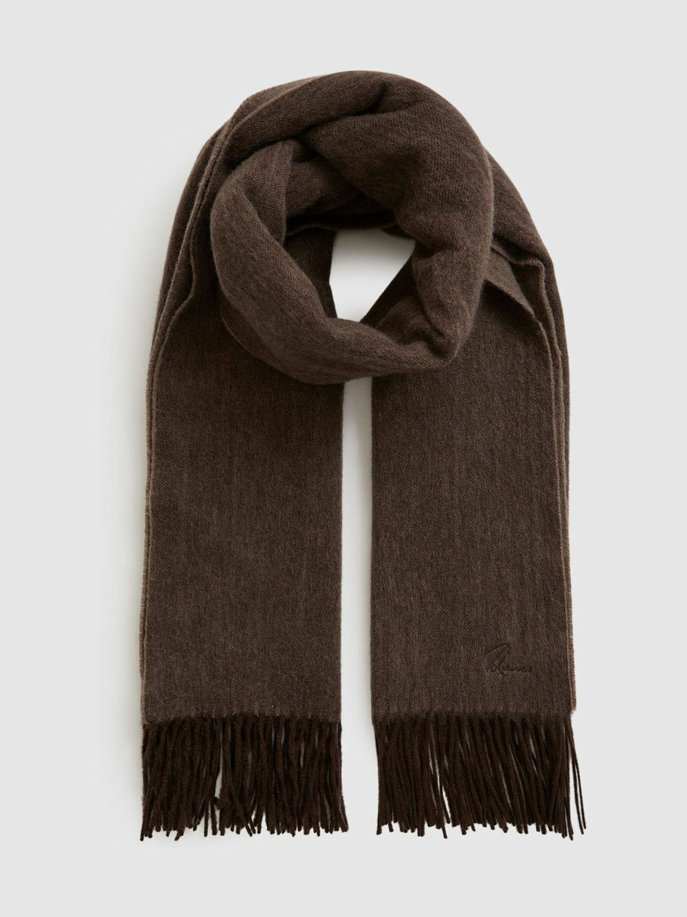 Women Wool-Cashmere Scarf in Chocolate