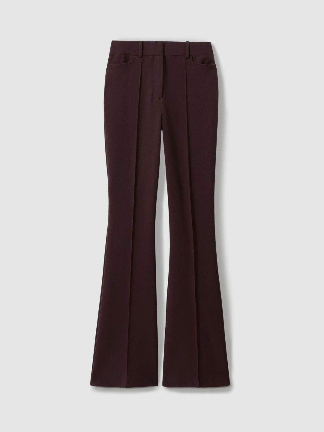 Women Petite Flared Suit Trousers in Berry